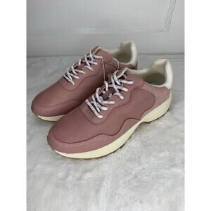 A New Day Womens Pink Sneakers Size 8 Mesh & Faux Leather Lace-Up Casual